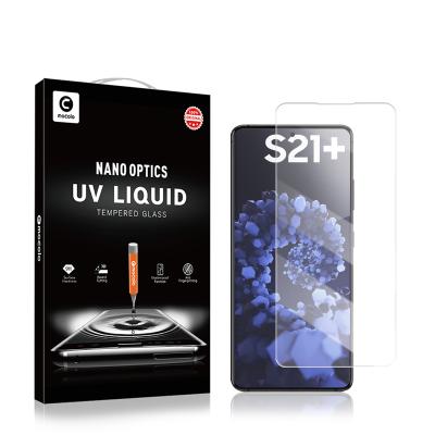 China High Quality Full Cover 3D Liquid Glue Screen Protector For Samsung S21 Plus Ultra UV Tempered Glass S21 Full Glue Screen Protector for sale