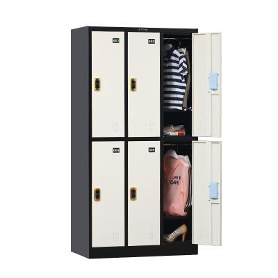 China NEW Modern Metal Locker Storage Cabinet with 6 Lockable Doors with RFID Lock for School Gym Clubhouse for sale