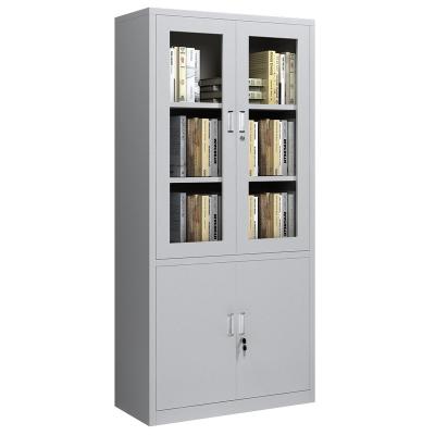 China Two Doors(The Other)Glass Adjustable School Locker Closet Office Filing Storage Metal Wall Cabinet for sale