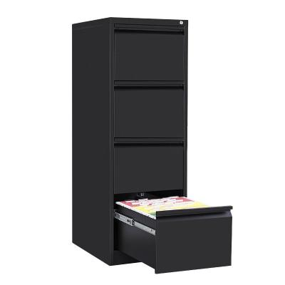 China 4-Drawer Vertical File Cabinet Metal 4 Drawer Movable Steel Office File Cabinet File Cabinet for sale