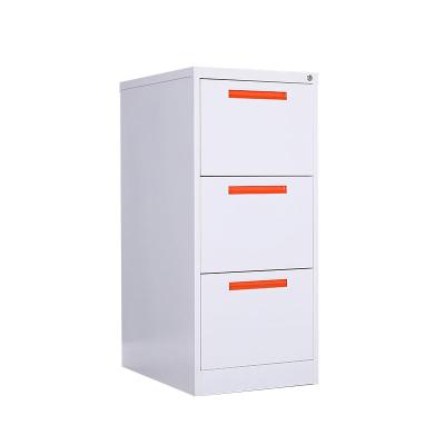 China Home 3 Drawer Mobile File Cabinet With Lock Storage Steel Filing Cabinet for sale