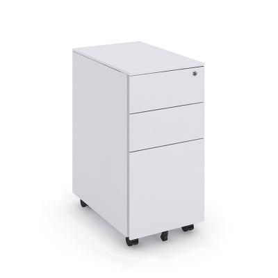 China Movable Customized 3 Drawer White Movable Pedestal Metal Filing Cabinet for sale