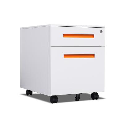 China Office Furniture Pedestal Filing Storage Cabinet 2 Drawer Metal Movable Lockable Mobile File Cabinet for sale