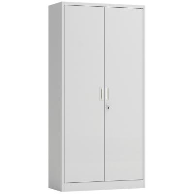 China (Other) Gray 2 Swing Door Adjustable Steel Closet With 5 Shelves Steel Document Filing Cabinet for sale