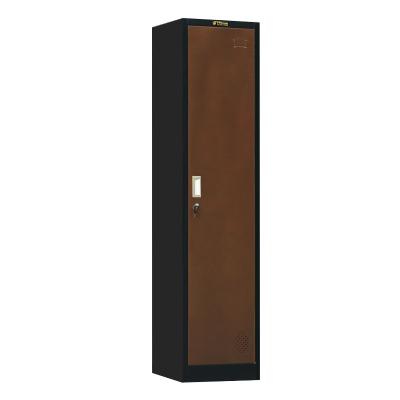 China (Height)Adjustable Chocolate H 1.8m KD Strong Structure Single Door Wardrobe Locker for sale