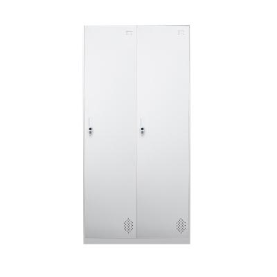 China Modern Gray 2 Door Lockers Steel Metal Cabinet Classrooms Supermarket Hostels Locker for sale