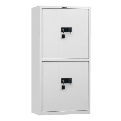 China Gray Double Section Fingerprint Lock Mobile Office Used Electronic Documents Storage Safe Cabinet Safe Locker for sale