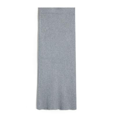 China Breathable Ladies Fashion High Waist Knee Length Knitwear Hip Skirt With Side Slit for sale