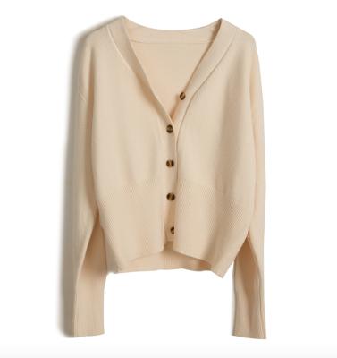 China Breathable Round Neck Ladies Knit Weave Long Sleeve Casual Cardigan Sweater for sale