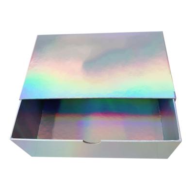 China Customized Handmade Holographic Drawer Logo T-shirt Packaging Cardboard for sale