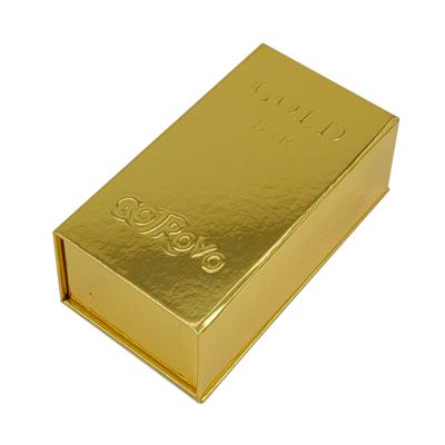 China Customized Printable Handmade Golden Square Logo Gift Storage Box Magnetic Gift for sale