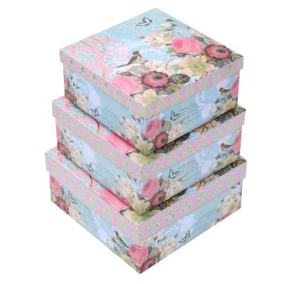 China Handmade Colorful Printed Stiff Paper Nested Decorative Gift Boxes Wholesale for sale