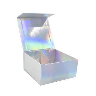 China Handmade Custom Printed Foldable Box Magnet Folding Holographic Paper Packaging Box for sale