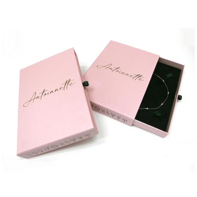 China Wholesale Luxury Custom Pink Cardboard Material Packaging Logo Paper Jewelry Gift Box White Jewelry Box for sale