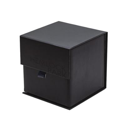 China Handmade Wholesale Custom Luxury Black Magnetic Candle Box Packaging China for sale