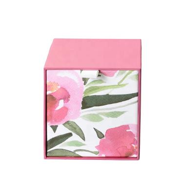 China Eco Handmade Rigid Square Packaging With Inserts Luxury Colorful Pink Candle Box for sale