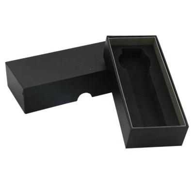 China Luxury Custom Made Logo Packaging Material Black Leather Cardboard Watch Box Sleeve Packaging for sale