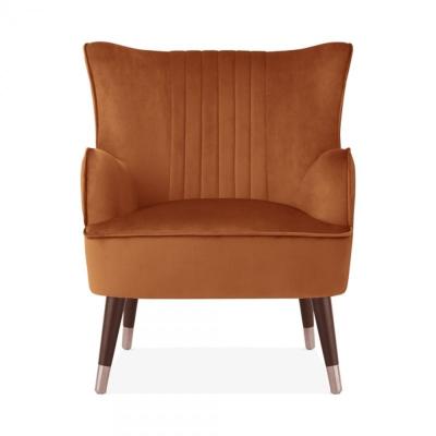 China Other Bronte Wingback Armchair , Burnt Orange Velvet Sofa for sale