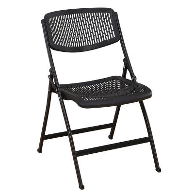 China HDX Super Comfortable Black Plastic Seat Outdoor Safe Folding Chair for sale