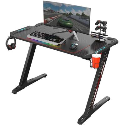 China Mental Material Durable Frame Ergonomic PC Gaming Desk Computer Gaming Desk Gamer Tables PC Monitor Home Office Furniture School Furniture RGB Customized Logo for sale