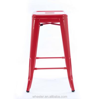 China High quality red furniture 5.2/6.5 kg modern stainless steel metal vintage bar kitchen industrial restaurant metal bar stool bar stool supplier for sale