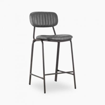 China Easy Maintain Boston Metal Kitchen Stool, Dark Gray for sale