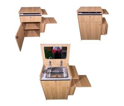 China SUV Travel Van Module Camping Hidden Cabinet Camping For Caravan Kitchen With Stainless Steel Basin And Mirror for sale