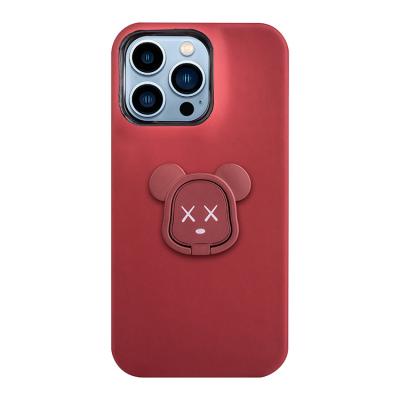 China Hot Selling Matte Silicone Rainbow Soft Cute Bear OEM/ODM Shockproof Case for I 13 12 pro 11 max Mini Cover Fundas Para celular for sale