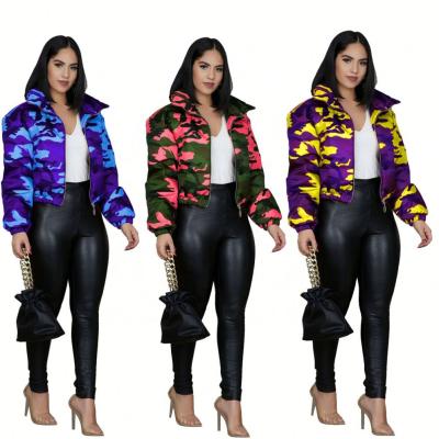 China Fashion Breathable Plus Size Jackets Autumn Winter Cotton Camouflage Women's Jackets for sale