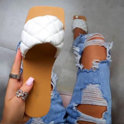 China Fashion Trend Summer Fragrance Square Toe Ladies Slippers Women Sandals for sale