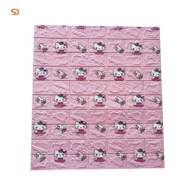 China Waterproof+ECO-Friendly+Easy Install New Design Hello Kitty Wallpaper For Kids Pe Foam Sticker With Low Price for sale