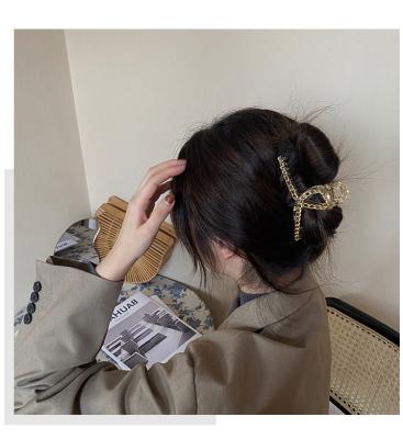 China HC1117 11CM Gold Metal Fashion Vintage Leopard Large Hair Clutch Claw Chain Clip For Women for sale