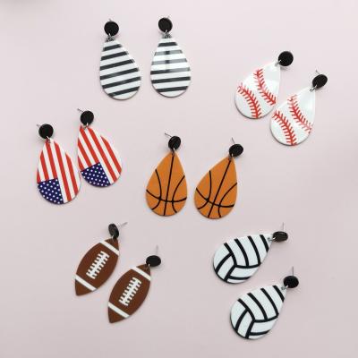 China Desk / Career ZY1056 Women's Rugby New Fashion Custom Acrylic Geometric Waterdrop Single Earring for sale