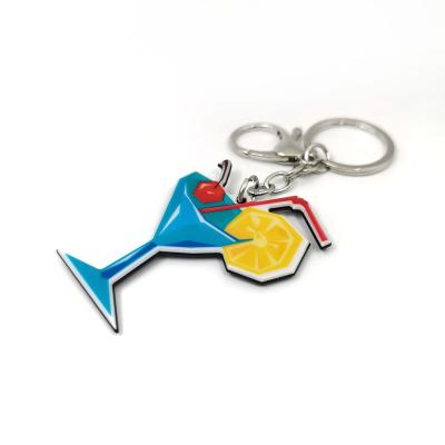 China Souvenir Gifts Promotion KC1133 New Arrival Cocktail Key Chain Custom Acrylic Drinks Key Chain Wholesale for sale