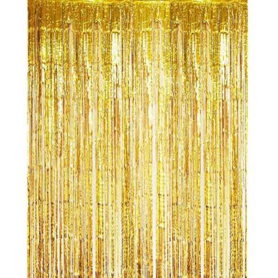 China Hot Selling Festival Photo Props and Backdrops 1x2M Metallic Foil Fringe Tinsel Curtain Party for Party Decoration for sale