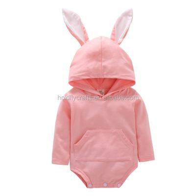 China Newborn Infant Baby Bunny Outfits, 100% Organic Cotton New Arrival Easter Bunny Ear Tail Baby Romper for sale