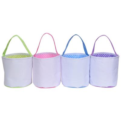 China Polyester Personalized Blank Canvas Sublimation Easter Basket for sale