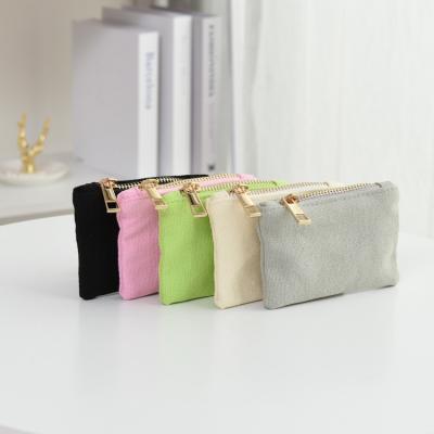 China Wholesale Custom Reusable Bridesmaid Gifts Blanket Reusable Empty Makeup Pouches Canvas Cotton Cosmetic Bag With Gold Zipper for sale