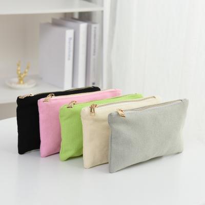 China Reusable Custom Canvas Cosmetic Pouch Travel Zipper Travel Best Friend Gift Best Friend Cosmetic Bag Makeup Bag for sale