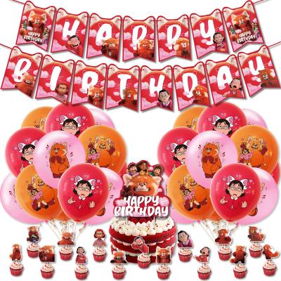 China OEM Paper Turning Birthday Decorations Red Tableware Set Disposable Tablecloth Banner Tablecloth Balloon Boy Kids Kids Party Supplies for sale