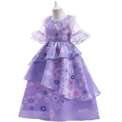 China Beautiful Megan Encanto Isabella Purple Girl Dress Sheath Long New Carnival Children Party Cosplay Costume for sale