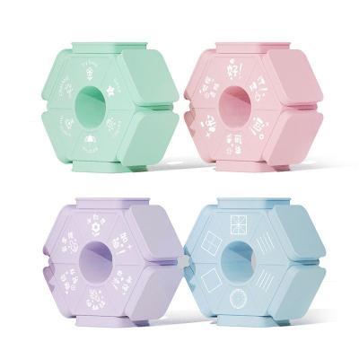 China Children's Toy Six In One Hexagon Teacher School Excise Stamp Stamp With 6 Designs In One Stamp for sale