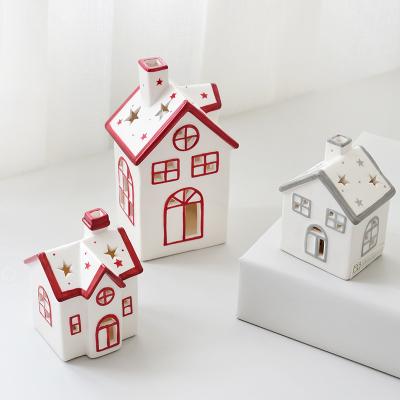 China Hot Nordic Style Ceramic Christamas Home Decoration Ins Style Bedroom With Hand Painting For Christmas Home Decoration for sale