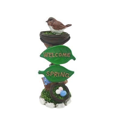 China New Fairy Garden Mini Resin Spring Welcome Sign 2.8 inch from Europe for sale