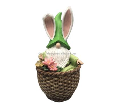 China Europe Spring Bunny Faceless Gnome Decorative Colorful Resin 6.5 Inch for sale