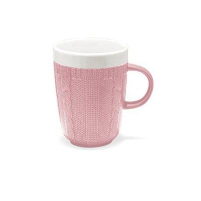 China Sustainable Ceramic Water Mug With Bone Knitted China Mug 350ml New Pattern Rose for sale