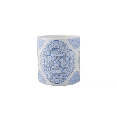 China Chinese Style White and Blue Ceramic Cylinder Flower Planter Pots for Home Decoration for sale