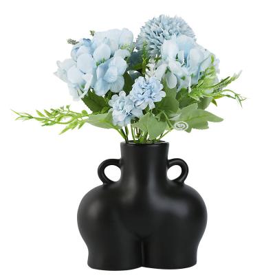 China Europe Art Decoration Elegant White Ceramic Body Vase for Home Ministry Decoration for sale