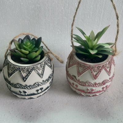 China Modern Indoor Mini Cactus Plant Bonsai Succulent Hanging Pot for sale