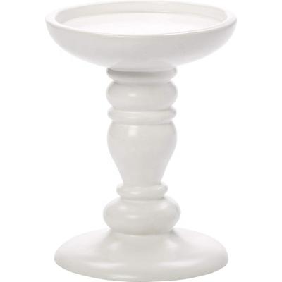 China White Small Resin Pillar Candle Holder Home Decoration Candle Holder 5 Inch for sale